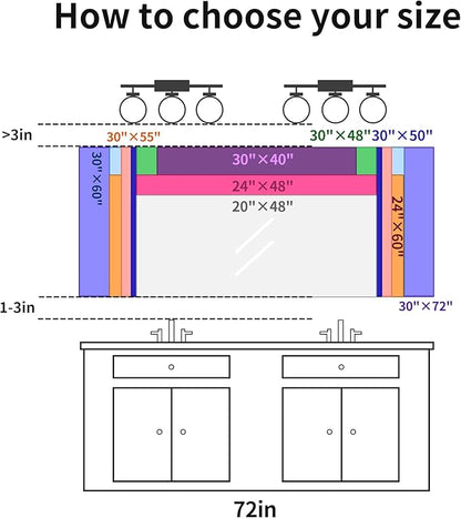 COFENY Black Bathroom Mirror for Wall, 24x60 Inch Rectangle Mirror with Metal Frame, Modern Vanity Mirrors for Bathroom Living Room, Entryway Hangs Horizontal or Vertical