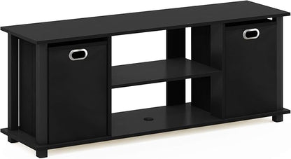 Furinno Econ Entertainment Center, Black/Black