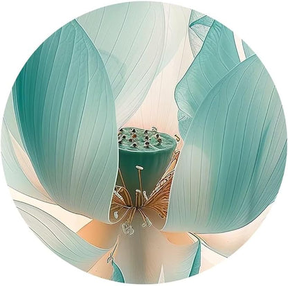 Wall HDQ Lotus Flower Canvas Wall Art for Living Room White and Blue Floral Picture Wall Decor for Bathroom Home Decorations Print Painting Framed