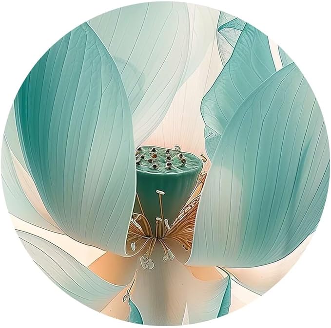 Wall HDQ Lotus Canvas Wall Art for Living Room White and Blue Flower Picture for Bathroom Home Decorations Print Painting Wall Decor Framed