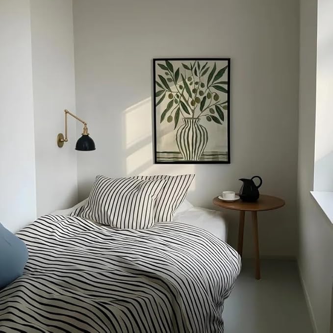 Olive Wall Art Boho Scandinavian Minimalist Modern Chic Trendy Ribbed Vase Olive Branch Neutral Earthy Tone Home Kitchen Living Room Entryway Calm Nature-Themed Stylish Decor 16x24 Inch Unframed