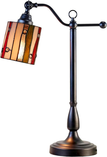 Dale Tiffany TA25031 Tiffany Desk Lamp with Handmade Stained Glass Shade, El Anza, Multicolor, 24-Inch Tall