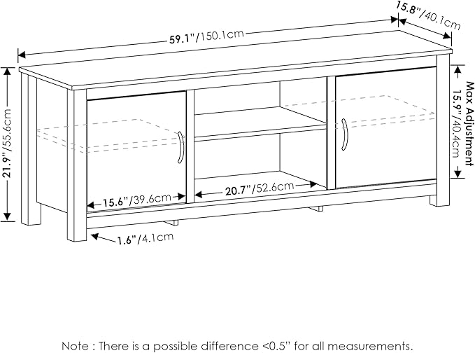 Furinno Classic Stand with Storage for TV up to 65 Inch, Americano, Large