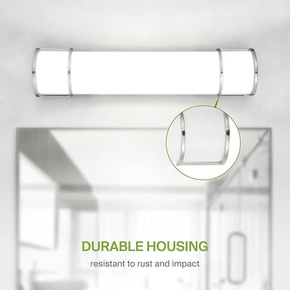 ASD LED 24" Vanity Flush Mount Light Fixture, Linear Bathroom Lighting Bar | 3CCT, Dimmable, ETL Listed | 25W 2600LM 3000-5000K 100-277V | Long Tube Bath Wall Sconce Over Mirror | Nickel, 4 Pack