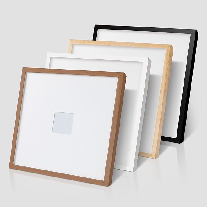 artisane home goods - Gallery Frame 1.0, Picture Frame, 20x20 White, Gallery Wall Frame Set, Large Picture Frame, Oversized Mat (4x4, 4x6, and 5x7)