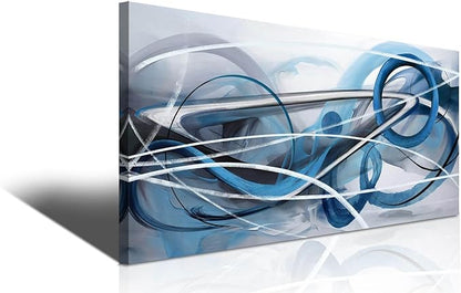 YDYSUNE Blue Abstract Wall Art Modern Canvas Wall Paintings Abstract Artwork for Living Room Pictures for Bedroom Wall Decor Office Home Decor 24×48IN