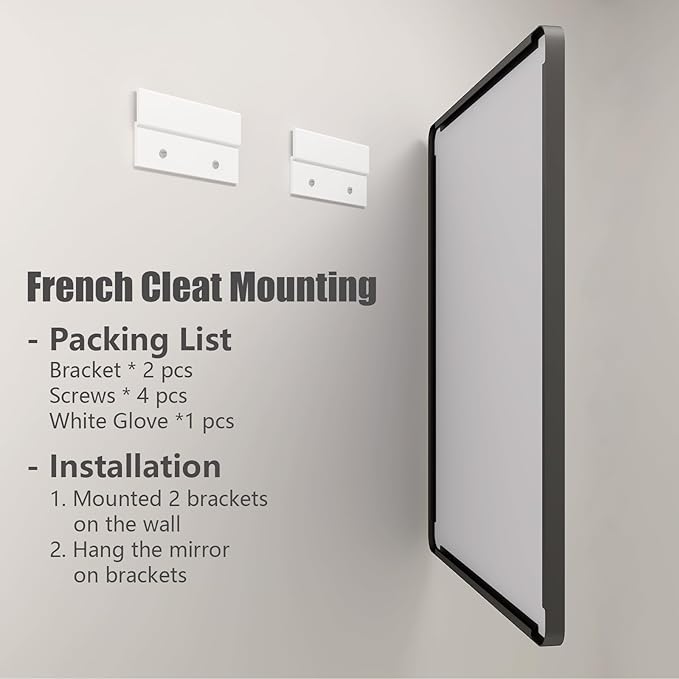 26x36 Inch Black Metal Framed Bathrrom Mirror for Wall, Matte Black Rectangle Mirror, Rounded Corner, Anti-Rust (Horizontal/Vertical)