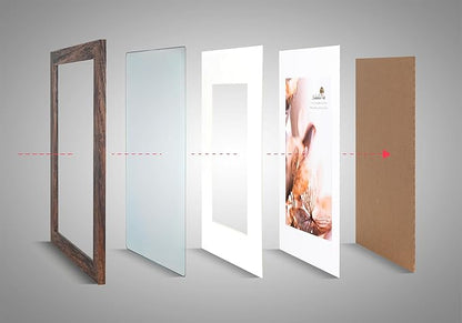 brown 11x14 Picture Frame set of 3,Display 11x14 without Mat or 8x10 with Mat，Wall Gallery Photo Frames