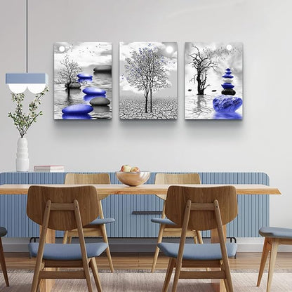 TTHYUEWS Canvas Wall Art - Modern Decor for Living Room, Bedroom & Office - Abstract Black & White Prints, 3 Piece Stretched and Framed