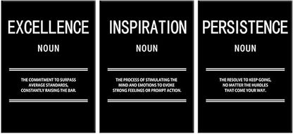 Inspiration Excellence Persistence Motivational Canvas Wall Art Creation Inspirational Poster Painting Modern Inspiring Artwork for Office Home Living Room Stretched and Framed[60''Wx 28''H]