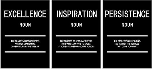 Inspiration Excellence Persistence Motivational Canvas Wall Art Creation Inspirational Poster Painting Modern Inspiring Artwork for Office Home Living Room Stretched and Framed[60''Wx 28''H]