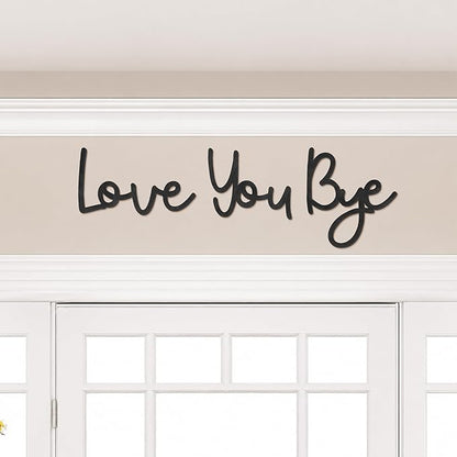 Dripykiaa Wall Decor 31.5" Love You Bye Sign Hanging Hallway Decoration Express Love and Warm for Your Family Lover Wife Husband Hallway Entryway Door Wall Art Boho Decor