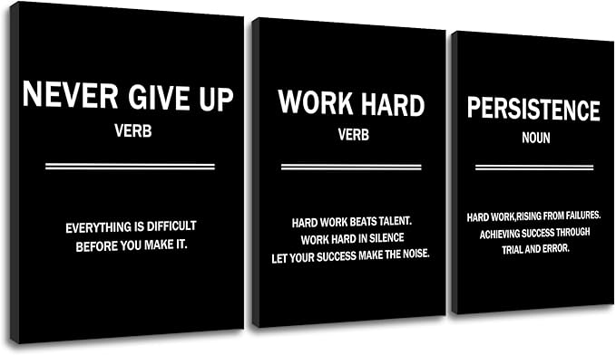 Inspirational Wall Art Successful Entrepreneur Quotes Poster Printing 3 Pieces Always Remind Yourself Posters Print for Living Room Teens Room Gym Workplace Artwork Ready to Hang [36''W X 16''H]