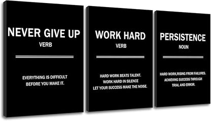 Inspirational Wall Art Successful Entrepreneur Quotes Poster Printing 3 Pieces Always Remind Yourself Posters Print for Living Room Teens Room Gym Workplace Artwork Ready to Hang [36''W X 16''H]