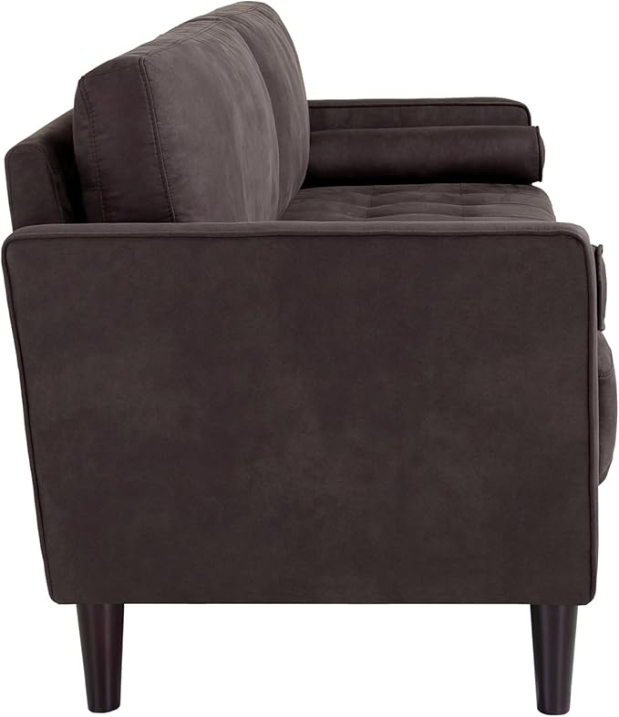 Studio Living® Lexington 75.6" Sofa, Modern Design, Pocket Coil Comfort, Easy Assembly, Faux-Suede Fabric, Charcoal