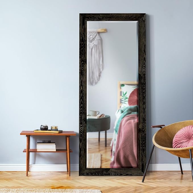 Wexford Home Barnwood Wood Distressed Black Full Length Mirror, One Size, AR2-L03S