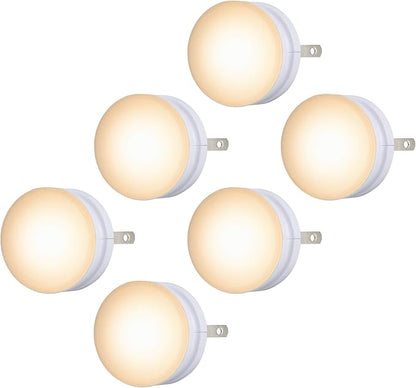 Lights by Night, LED Night Lights Plug Into Wall, 6-Pack, Dusk to Dawn Auto On/Off Sensor, Soft White, Plug In Nightlight Perfect for Adults, Kids, Bedroom, Bathroom, Hallway, Kitchen