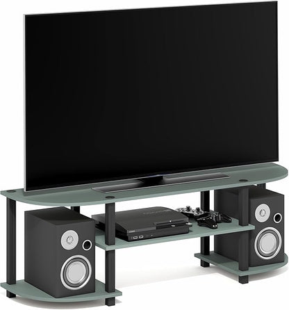Furinno Turn-S-Tube TV Stand, Wide Entertainment Center, TV Console for TV up to 55 Inch, for Living Room, Bedroom, Sage Green