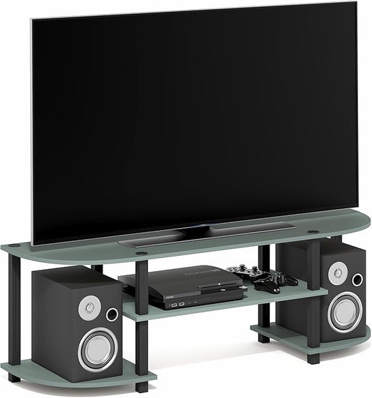 Furinno Turn-S-Tube TV Stand, Wide Entertainment Center, TV Console for TV up to 55 Inch, for Living Room, Bedroom, Sage Green