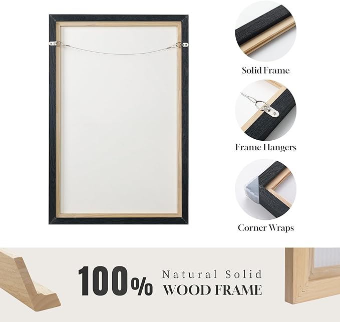 Extra Large Framed Brown Black Abstract Wall Art for Living Room, Oversized Modern Canvas Prints Vertical Artwork for Walls, Contemporary Earth Pictures for Bedroom Dining Hallway Wall Decor 40x60 In