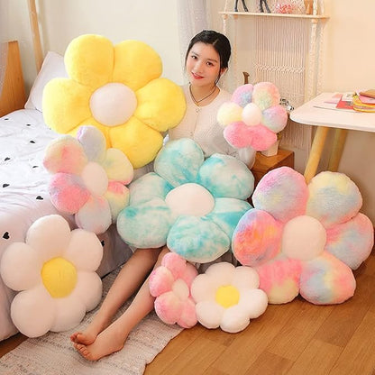 lannery Flower Plush Throw Pillows, Flower Floor Pillow Seating Cushion Toy for Reading, Room, Watching TV (19.7", Color)