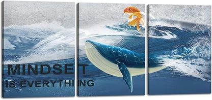 Inspirational Canvas Paintings 3 Panels Motivational Wall Art Inspirational Wall Art Entrepreneur Quotes Artwork Painting Picture for Framed Office Home Decoration Living Room Bedroom 60" W x 28" H
