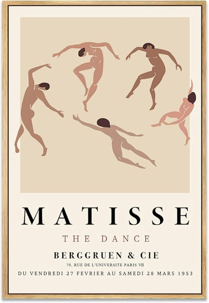Zzuyi Henri Matisse Framed Wall Art,Matisse The Dance Poster,Danish Pastel Room Decor Aesthetic,Boho Framed Wall Art for Room Decor-12''x16''Natural Framed