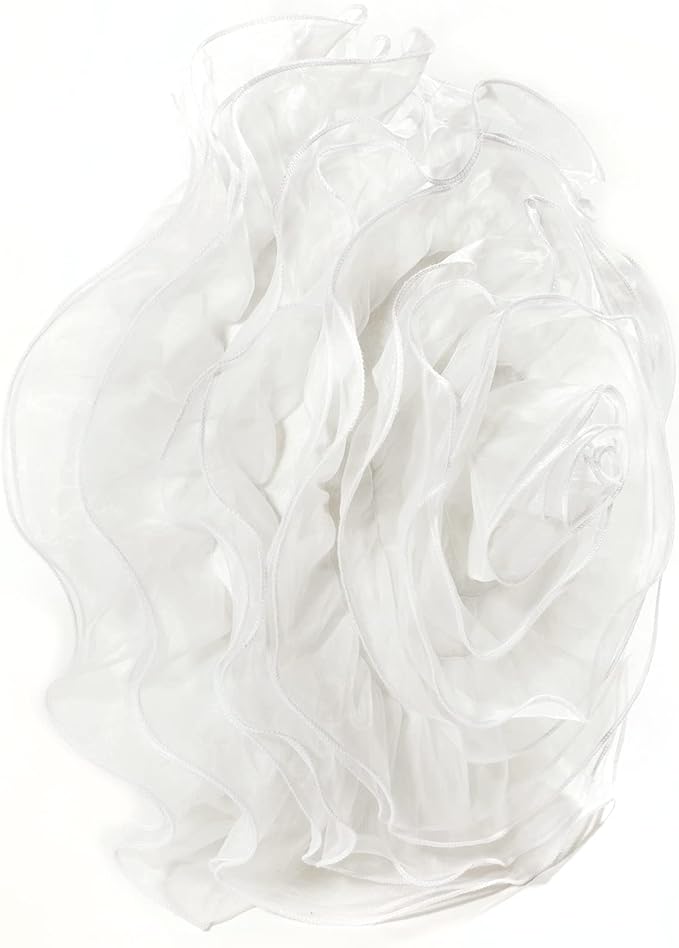 Lush Decor Ruffle Layer Flower Decorative Throw Pillow, 17" Round, White - Ruffle Round Pillow - Throw Pillows For Bed, Couch, Or Chair