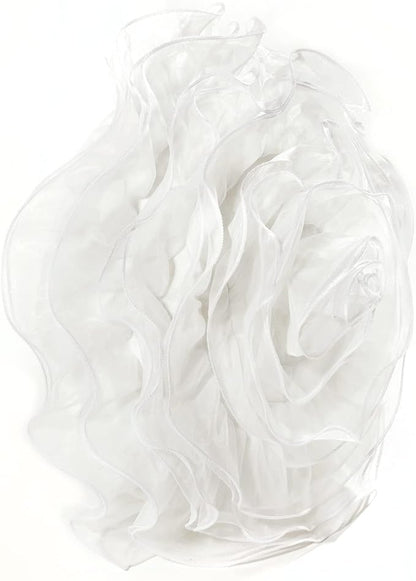 Lush Decor Ruffle Layer Flower Decorative Throw Pillow, 17" Round, White - Ruffle Round Pillow - Throw Pillows For Bed, Couch, Or Chair