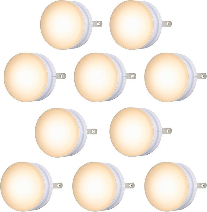 Lights by Night, LED Night Lights Plug Into Wall, 10-Pack, Dusk to Dawn Auto On/Off Sensor, Soft White, Plug In Nightlight Perfect for Adults, Kids, Bedroom, Bathroom, Hallway, Kitchen