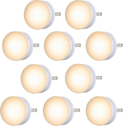 Lights by Night, LED Night Lights Plug Into Wall, 10-Pack, Dusk to Dawn Auto On/Off Sensor, Soft White, Plug In Nightlight Perfect for Adults, Kids, Bedroom, Bathroom, Hallway, Kitchen