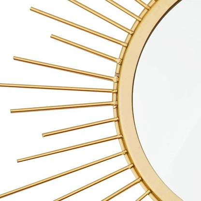 3 Pack Metal Mirrors for Wall Sunburst Wall Mirrors Home Décor Decorative Hanging Wall Art for Living Room Bedroom Entryway (Gold, Sunburst)