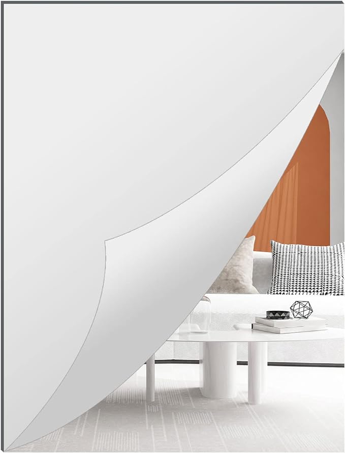 A2 Acrylic Mirror Sheet for Wall, 16.5" x 23.2" Large Rectangular Mirror Tiles Frameless Wall Mounted Mirror Self-Adhesive Mirror Stickers for Vanity Bedroom Home Decor