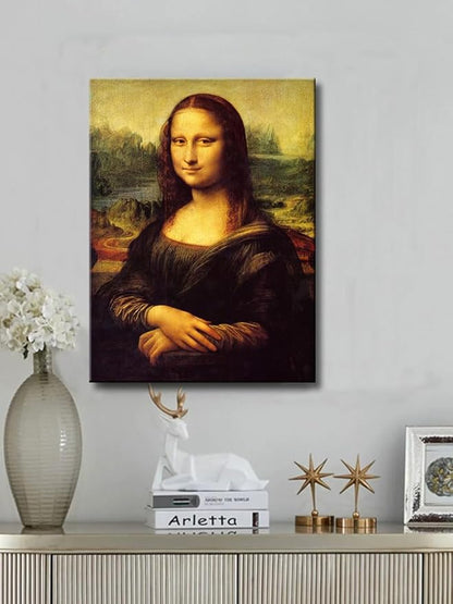 Mona Lisa by Leonardo DaVinci Canvas Wall Art Classic Painting Reproduction Vintage Artwork Print Framed Art for Wall Decor 12"x16"