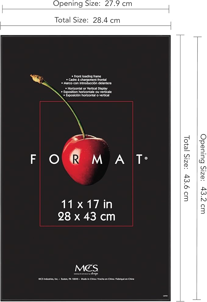 MCS Format Picture Frames, Gallery Wall Frames, Black, 11 x 17, 6-Pack