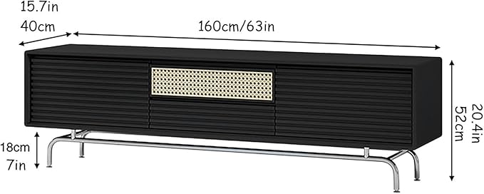TV Stand Wood TV Stand, TV-Console, with Rattan Lower-Flap Door, Entertainment Center, with Cable Hole, Already Assembled TV Cabinet, TV Tables with Storage, for Living Room(Natural,Wood Leg)