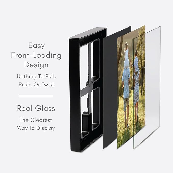 MANTELLO ESSENTIALS Picture Frames, 5x7 Picture Frame Buk, 6 Pack of Black Thin Frames, 5x7 Frame, Picture Frame Set of 6