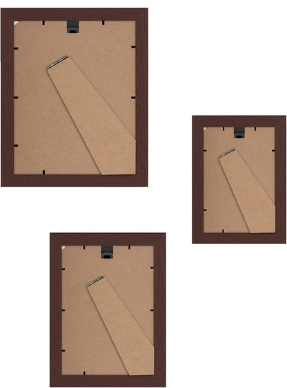 Americanflat Set of 10 Picture Frames with Shatter-Resistant Glass - Gallery Wall Frame Set with Two 8x10, Four 5x7 and Four 4x6 Frames - Signature Collection - Mahogany