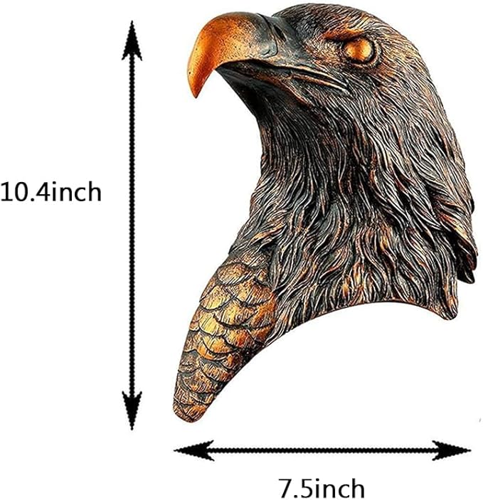 Animal Heads Wall Decor, Deer Head Wall Mount, Resin Animal Sculptures Head Wall Hanging Decoration for Family Living Room Bedroom Bathroom Kitchen Gift (Eagle)