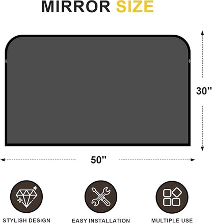 Bathroom Vanity Mirror for Wall, 50" x 30" Black Metal Framed Bathroom Mirror for Over Sink, Living Room, Bedroom, Entryway, Mantel, Fireplace Decor
