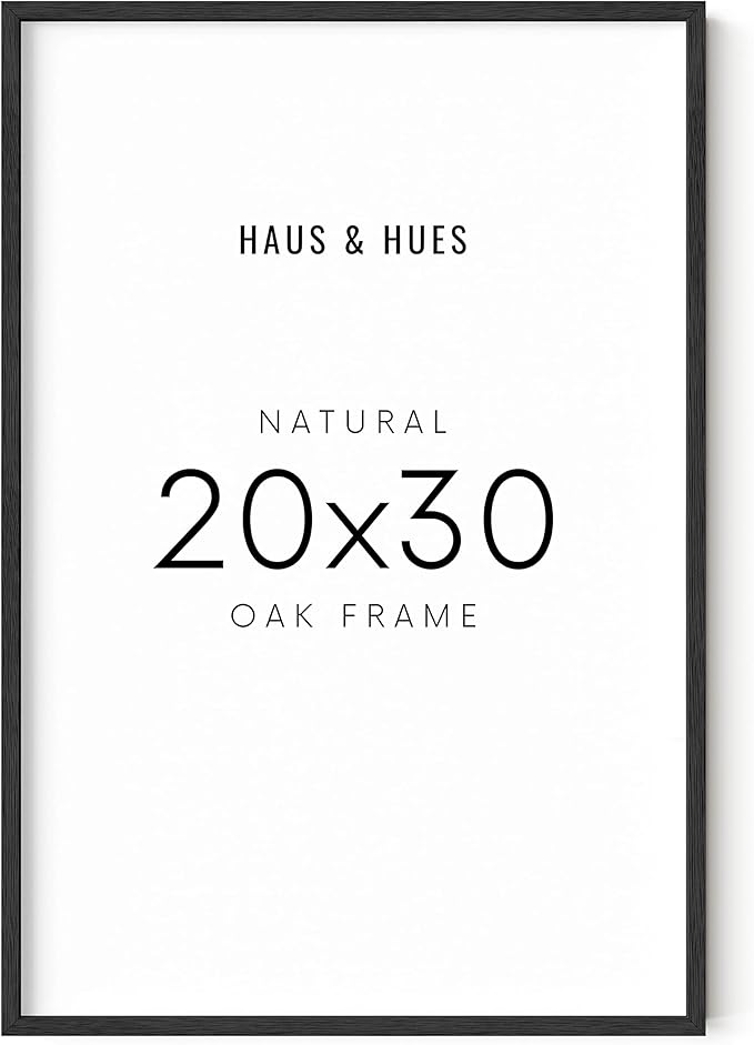 HAUS AND HUES 20x30 Black Oak Frame - Poster Holder, Art Display, Wall Mount (Wooden Frame)