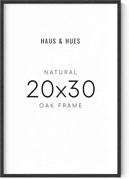 HAUS AND HUES 20x30 Black Oak Frame - Poster Holder, Art Display, Wall Mount (Wooden Frame)