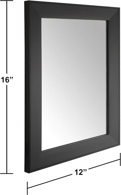 Ruomeng Rectangular Wall Mirror 12" x 16" Framed Mirror for Bathroom, Bedroom, Entryway, Living Room, Black