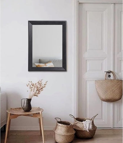 AAZZKANG Black Mirrors for Wall Rectangle Wood Framed Large 20"x16" Decorative Wall Mirror for Bedroom Bathroom Living Room Dressing Room Entryway