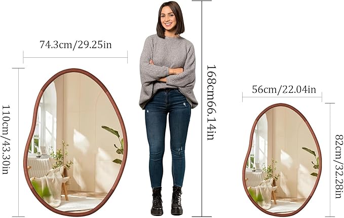 Irregular Wall Mirror Decorative Asymmetrical Mirror Abstract 32x22 inch