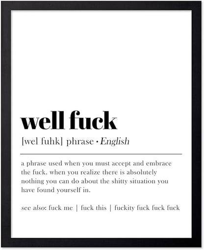 Poster Master Definition Print - Typography Poster - Dictionary Art - Minimal Gift for Men & Women - Funny Wall Decor for Dorm, Bedroom or Living Room - 16x20 Black Framed