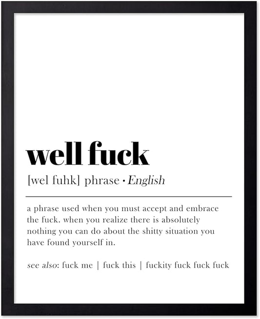 Poster Master Definition Print - Typography Poster - Dictionary Art - Minimal Gift for Men & Women - Funny Wall Decor for Dorm, Bedroom or Living Room - 16x20 Black Framed