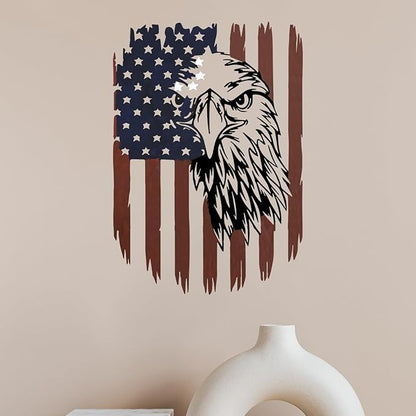 American Eagle Metal Wall Art American Flag Wall Decor Eagle Wall Signs Fourth of July Independence Day Decorations Metal Wall Decor For Home Office Living Room Indoor Outdoor ( colorful 11.2 x 16.6 In )