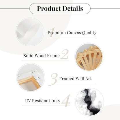 Black White Abstract Wall Art Decor Set of 3 Modern Wall Art Minimalist Canvas Wall Decor Black White Abstract Prints Modern Pictures Minimalist Artwork for Room Bedroom 12x16 Inch Ready to Hang