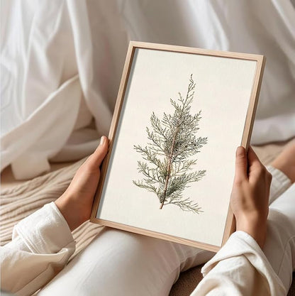 uniro Vintage Christmas Tree Wall Art Prints, Neutral Rustic Cypress Tree Christmas Artwork Painting, Farmhouse Winter Holiday Print for Bedroom, Living Room, Kitchen, Office, Dormitory, Hallway